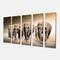 Designart - Walking Herd of Elephants - Animal Canvas Wall Art
